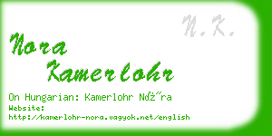 nora kamerlohr business card